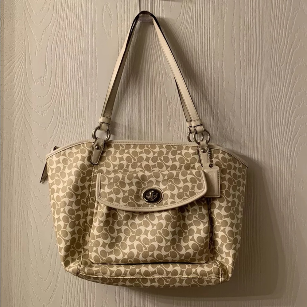COACH 15135 Heritage Signature Leah Purse Handbag